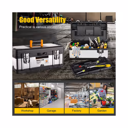 Multiple Specifications Toolbox Double Layer Tools Storage Box with Handle Multifunctional Portable Tool Organizer - 14 inches