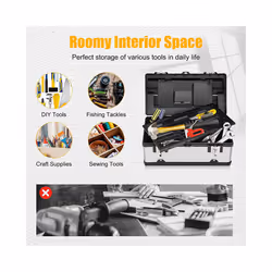 Multiple Specifications Toolbox Double Layer Tools Storage Box with Handle Multifunctional Portable Tool Organizer - 14 inches