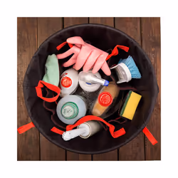 Bucket Organizer Pouch Storage Bag 42 Grids Pocket Gardening Tool Bag Garden Tool Pouch Hand Tool Bag Planting Props Basket - Red