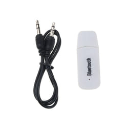 USB Bluetooth Receiver Speaker Connector Music Audio Wireless Adapter for 3.5mm AUX Jack for USB Dongle Car Android Mobile - WHITE