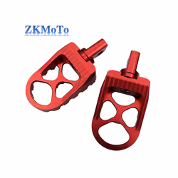 Golden MX Offroad Foot Pegs Motorcycle Wide Fat Footrests Bobber Chopper For Harley Dyna Fatboy Wide Glide Sportster Iron - Red