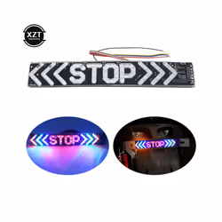 1pc LED Motorcycle Light Flash STOP Moto Indicator Lamp Brake Turn Signal Driving Flowing water Taillight 12V Warning Day