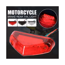 Universal 12V Motorcycle Tail Rear Light Lamp Taillight Motor Brake Stop Lights License Plate Light Moto Equipments Parts - Transparent