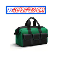 1PC Tool Bag Multifunctional Storage Electrician Wear Resistant Thickened Canvas Portable Electrician Woodworking Tool Bag - Green 17inch
