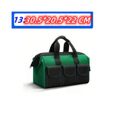 1PC Tool Bag Multifunctional Storage Electrician Wear Resistant Thickened Canvas Portable Electrician Woodworking Tool Bag - Green 13inch