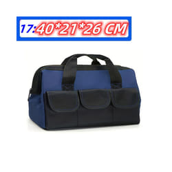 1PC Tool Bag Multifunctional Storage Electrician Wear Resistant Thickened Canvas Portable Electrician Woodworking Tool Bag - Blue 17inch