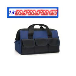1PC Tool Bag Multifunctional Storage Electrician Wear Resistant Thickened Canvas Portable Electrician Woodworking Tool Bag - Blue 13inch