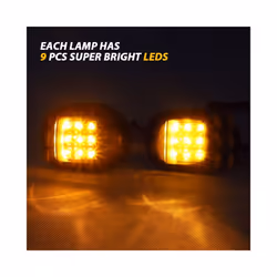 2x Motorcycle Flush Mount Turn Signals Amber 9 LED Indicators Lights Universal