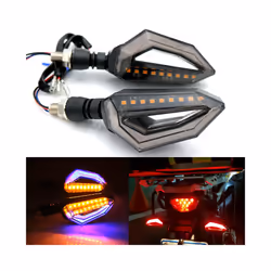 1 Pair LED Sport Bike Motorcycle Turn Signals Light Left & Right 12V Daytime Running Lights Indicator Blinker Lamp Universal