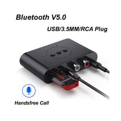 Bluetooth 5.0 Audio Receiver NFC U Disk RCA 3.5mm AUX USB Stereo Music Wireless Adapter Mic For Phone Car Kit Speaker Amplifier