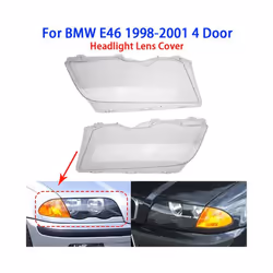 For BMW E46 4Doors 1998-2001 Car Headlight Clear Lens Headlamp Clear Cover for BMW E46 318i 320i 323i 325i 328i Auto Accessor ...