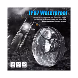 5-3/4'' 5.75 inch Motorcycle LED Headlight with High Low Beam White Light 5.75 inch Round Light LED Headlight  IP67 Waterproof