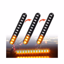 2Pcs 12 LED Moto Signal Lights Sequential Water Flowing Mini Strips Motorcycle Car Strips Led Turn Signal Lights Sticker