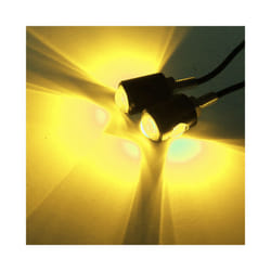 Motorcycle License Plate 12V LED Signal Shape Mini Light Turn Signal Turn Indicator Tail Rear Light Brake Fog Lamp Bulb - Yellow 2Pcs