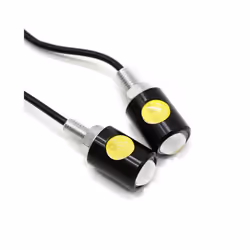 Motorcycle License Plate 12V LED Signal Shape Mini Light Turn Signal Turn Indicator Tail Rear Light Brake Fog Lamp Bulb - Yellow 2Pcs