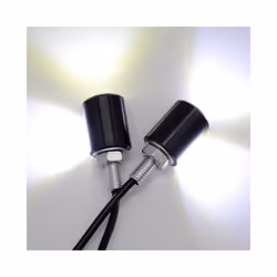 Motorcycle License Plate 12V LED Signal Shape Mini Light Turn Signal Turn Indicator Tail Rear Light Brake Fog Lamp Bulb - White 2Pcs