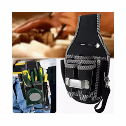 Electrician Repair Waist Tool Bag With Multi Pocket Large Capacity 600d Oxford Cloth Outdoor Waist Bag for Tool Storage - Black