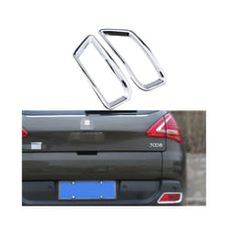 Car Chrome Rear Fog Lamps Cover Back Fog Lights Trim Sticker for Peugeot 3008 2013 2014 2015 Accessories