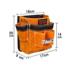 Retro Pouch Hardware Organizer Multipurpose Artificial Leather Portable Tool Bag Holder Waist Pack for Pliers Wrench Woodworking - Option 3