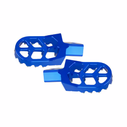 1 Pair Blue CNC Motorcycle Wide Forged Foot Pegs Footrest Resting Pedal Fit for Sur-Ron Light Bee X S Segway X160 X260