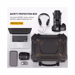 Portable Hard Shell Carrying Case Waterproof Safety Box Instrument Tool Storage Box With Sponge Fishing Hiking Handbag
