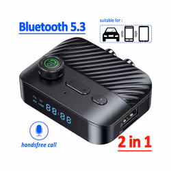 Bluetooth Receiver Transmitter Stereo LED Screen U Disk 3.5MM AUX RCA Wireless Handsfree Call Music Audio Adapter For TV