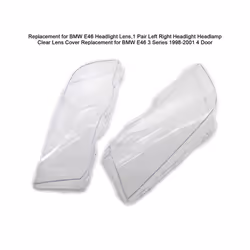 1 Pair Left Right Headlight Headlamp Clear Lens Cover Replacement for BMW E46 3 Series 1998-2001 4 Door