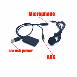 Biurlink 2023 Universal Car Wireless Bluetooth Device USB 3.5MM Aux Media Bluetooth Microphone Audio Adapter for BMW VW
