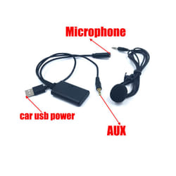 Biurlink 2023 Universal Car Wireless Bluetooth Device USB 3.5MM Aux Media Bluetooth Microphone Audio Adapter for BMW VW