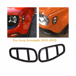 2xSide Lamp Cover ABS Plastic Car Exterior Side Lamps Protector Panel Cover Accessories Fit For Jeep For Renegade 2015-2019