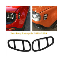 2xSide Lamp Cover ABS Plastic Car Exterior Side Lamps Protector Panel Cover Accessories Fit For Jeep For Renegade 2015-2019