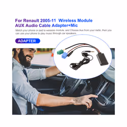 Car Bluetooth-Compatible Adapter Cable AUX IN Wireless Bluetooth-Compatible Module Audio Cable Adapter for Renault Megane