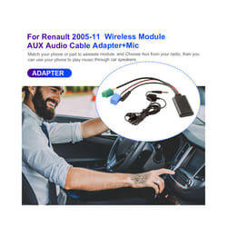 Car Bluetooth-Compatible Adapter Cable AUX IN Wireless Bluetooth-Compatible Module Audio Cable Adapter for Renault Megane