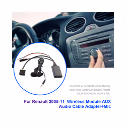 Car Bluetooth-Compatible Adapter Cable AUX IN Wireless Bluetooth-Compatible Module Audio Cable Adapter for Renault Megane