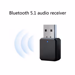 Bluetooth-compatible 5.1 Audio Receiver Dual Output AUX USB Stereo Car Hands-free Call Built-in Microphone Mic Wireless