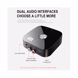 NFC Bluetooth 5.3 Audio Receiver 3.5mm AUX RCA Stereo Wireless Receiver USB U-Disk HIFI Lossless Music Adapter Car Kit Speaker