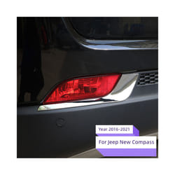 1PAIR Car Chrome Rear Fog Lamps Lamp Cover Back Fog Lights Light Trim Sticker for Jeep New Compass 2017 2018 Accessories