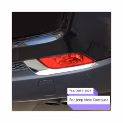 1PAIR Car Chrome Rear Fog Lamps Lamp Cover Back Fog Lights Light Trim Sticker for Jeep New Compass 2017 2018 Accessories