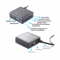 Car BT 5.0 AUX USB Music Adapter MIC Audio Cable For Pioneer Radio IP-BUS P99 P01 Bluetooth Receiver Car Kit