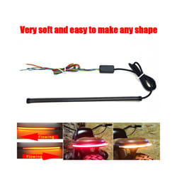 30CM Motorcycle Red Amber Flowing LED Light Strip DC 12-24V 8000k Motorcycle LED Tail Brake Turn Signal Lights