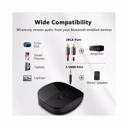 Wireless Bluetooth 5.2 Audio Receiver Adapter NFC U Disk TF Card 2 RCA 3.5mm AUX Jack Stereo Music Mic For Speaker Car
