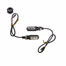 2PCS Universal 12V 3Led Mini Motorcycle LED Turn Signal Lamp Flash Indicator Lights Amber Running Light