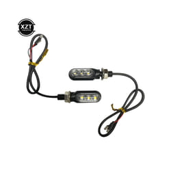 2PCS Universal 12V 3Led Mini Motorcycle LED Turn Signal Lamp Flash Indicator Lights Amber Running Light