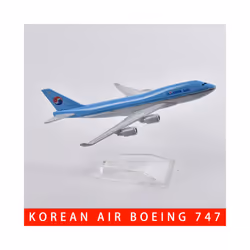 16cm Korean Air Boeing 747 Plane Model Aircraft Diecast Metal 1/400 Scale Airplane Model Gift Collection - JINAIR Boeing 737