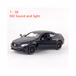 1:32 C63S Coupe Alloy Car Model Diecast Metal Toy Vehicles Car Model Collection Simulation Sound and - 1 36 black
