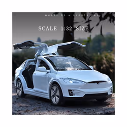 1:32 Model X Model S SUV Alloy Car Model Diecasts Metal Simulation Toy Vehicles Car Model Sound Light - model x blue