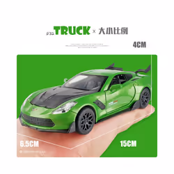 1:32 Corvette ZR1 Supercar Toy Car Model Car Diecast Simulation Metal Alloy Vehicles Miniature Scale - Green