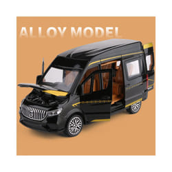 1:24 Sprinter Alloy MPV Car Model Diecast Metal Toy Vehicles Car Model Collection Sound and Light Simulation - Black