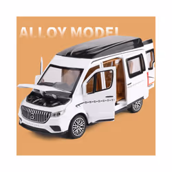 1:24 Sprinter Alloy MPV Car Model Diecast Metal Toy Vehicles Car Model Collection Sound and Light Simulation - White