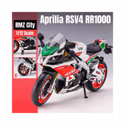 1/12 Aprilia RSV4 RR1000 Toy Motorcycle RMZ City Diecast Metal Miniature Model 1:12 Racing Super Sport - black